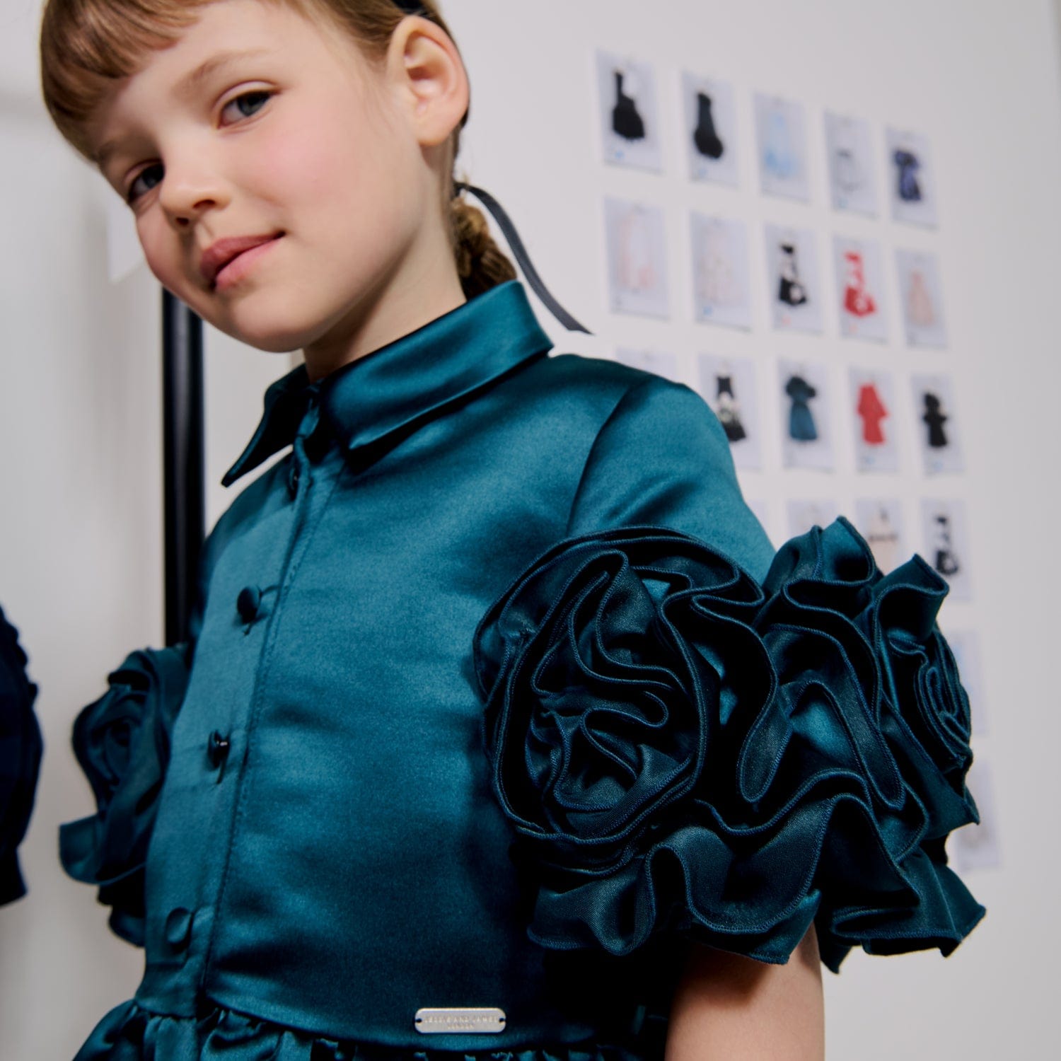 Darling Dress Dark Teal Satin