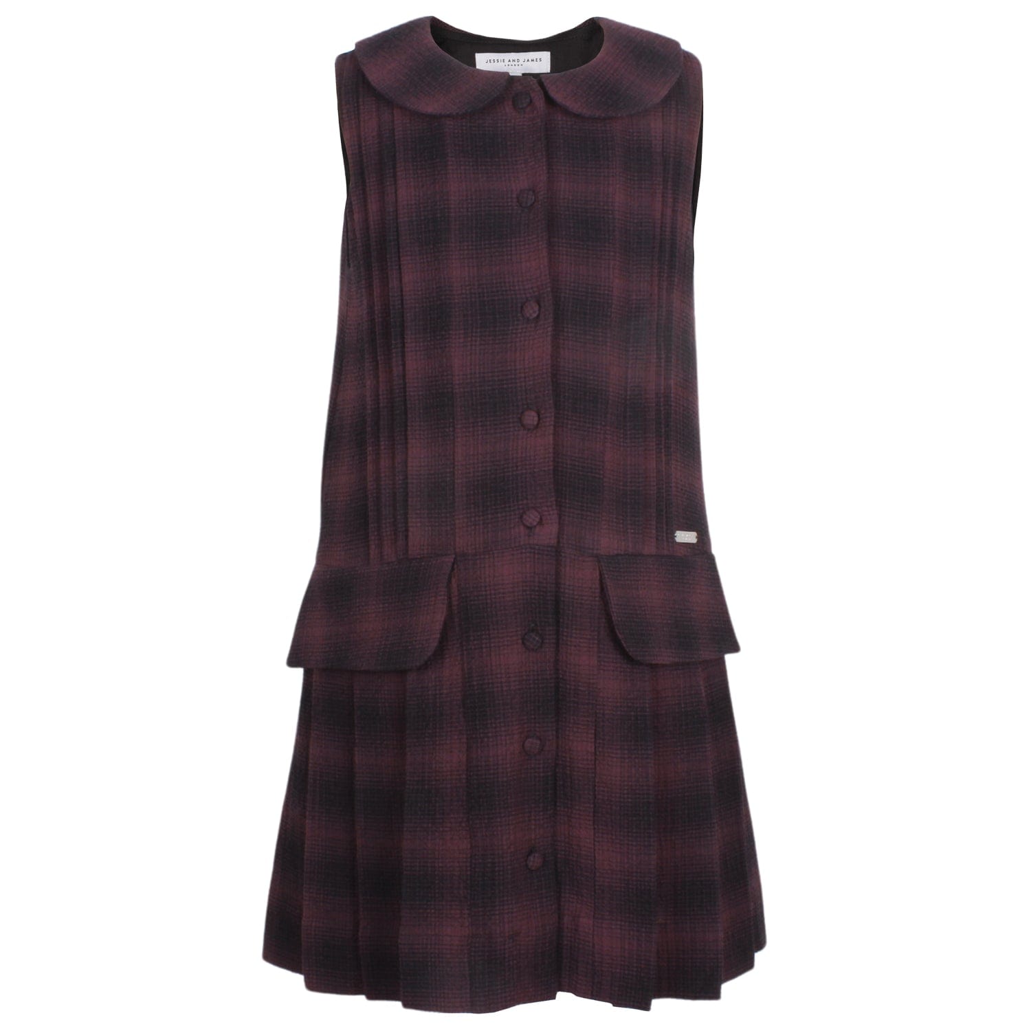 Dolly Pinafore Dress Burgundy Check