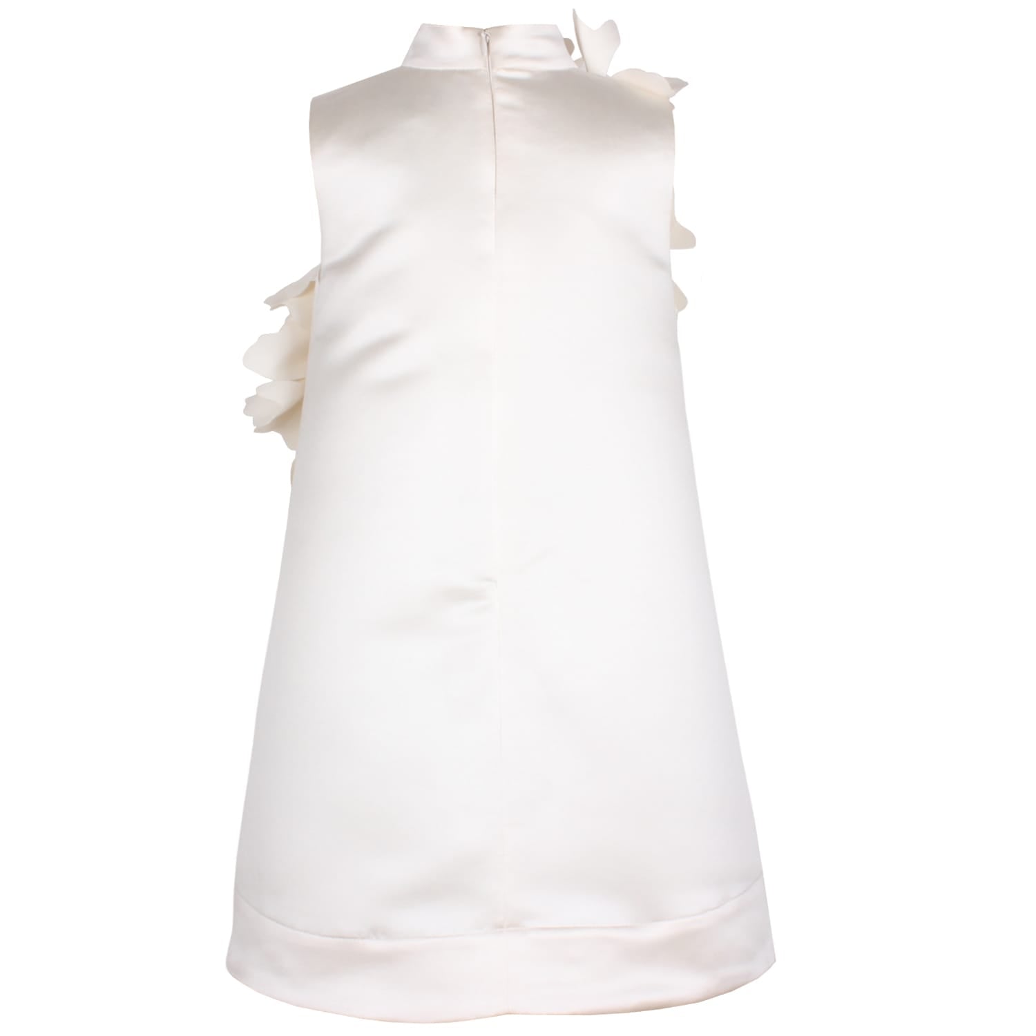 Echo of Leaves Dress Creme Satin