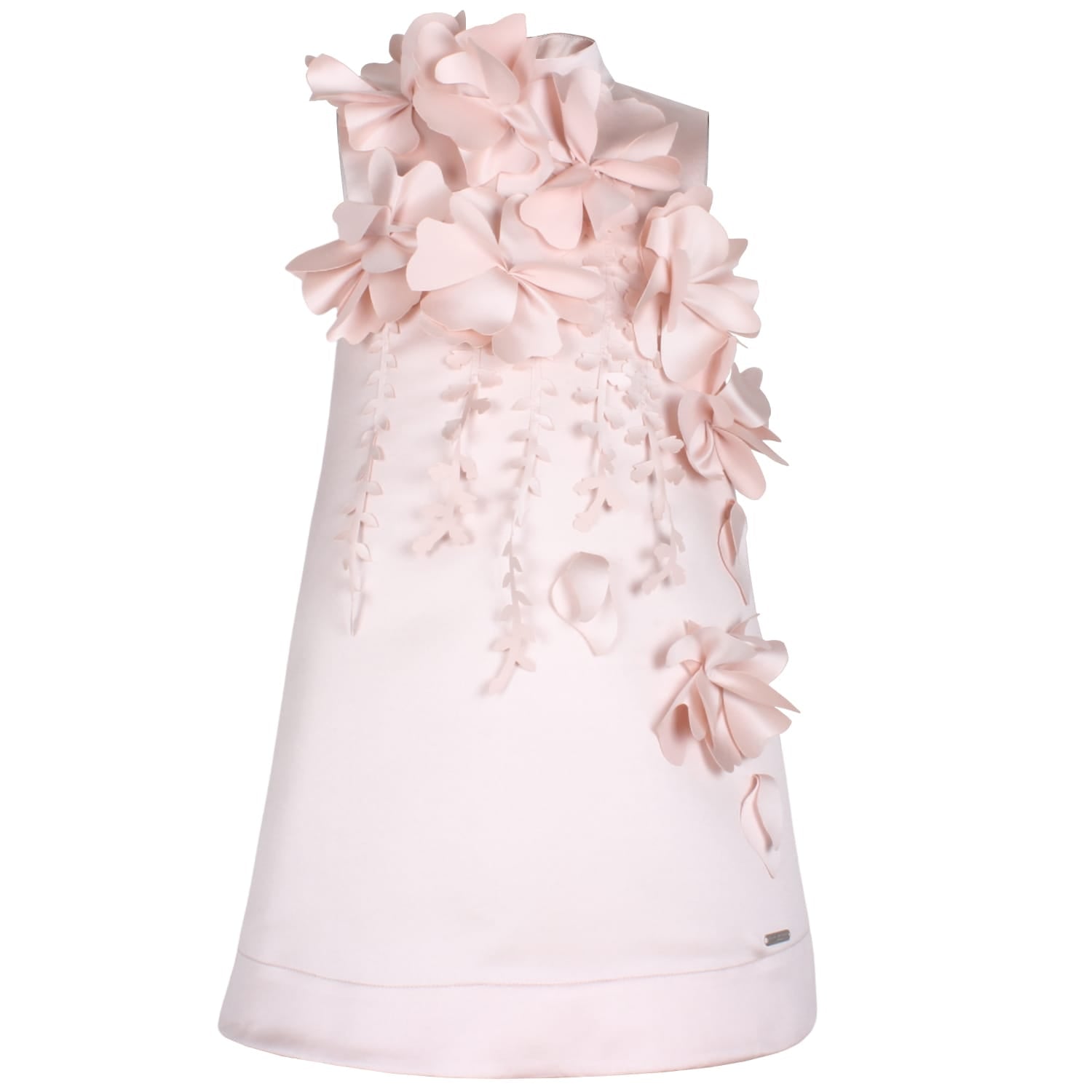 Echo of Leaves Dress Pink Satin