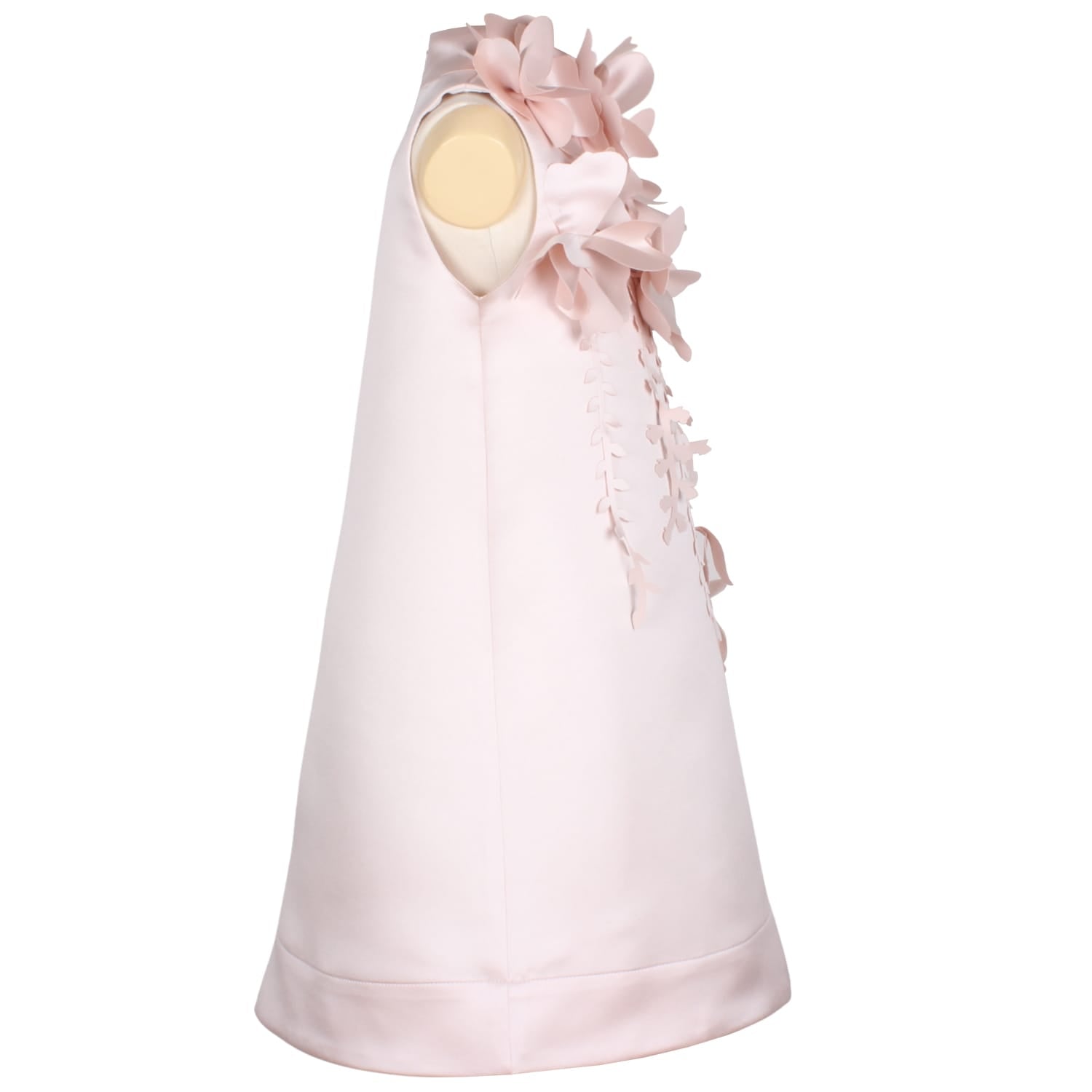 Echo of Leaves Dress Pink Satin