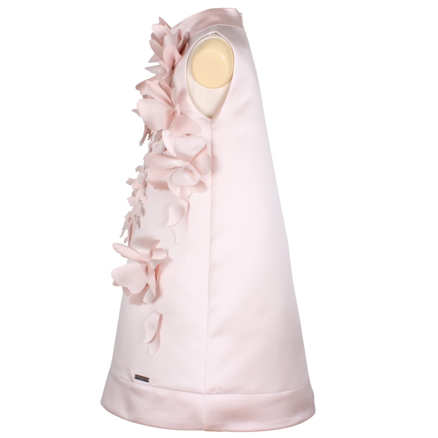 Echo of Leaves Dress Pink Satin