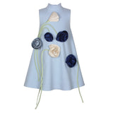 Flora Dress Light Blue