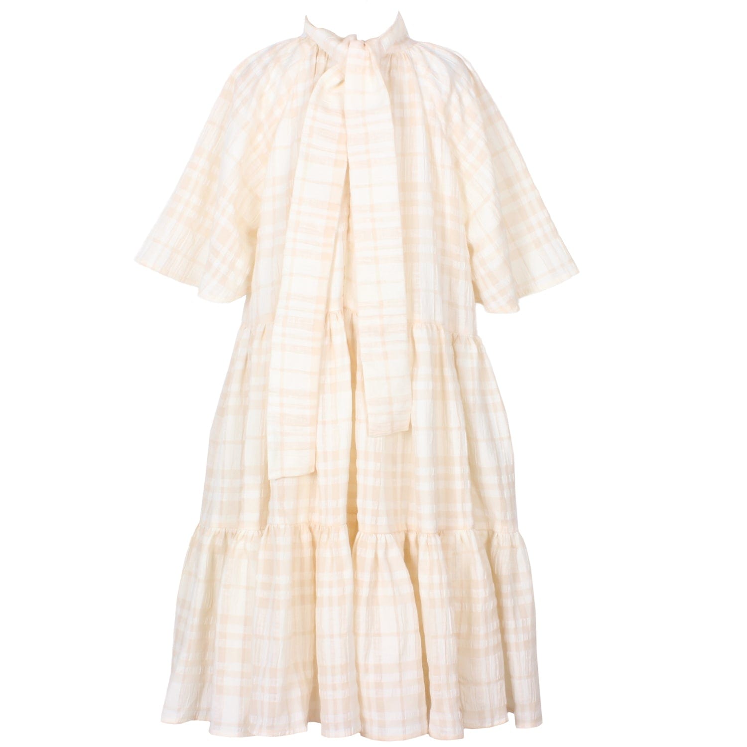 Flute Dress Creme Stripe