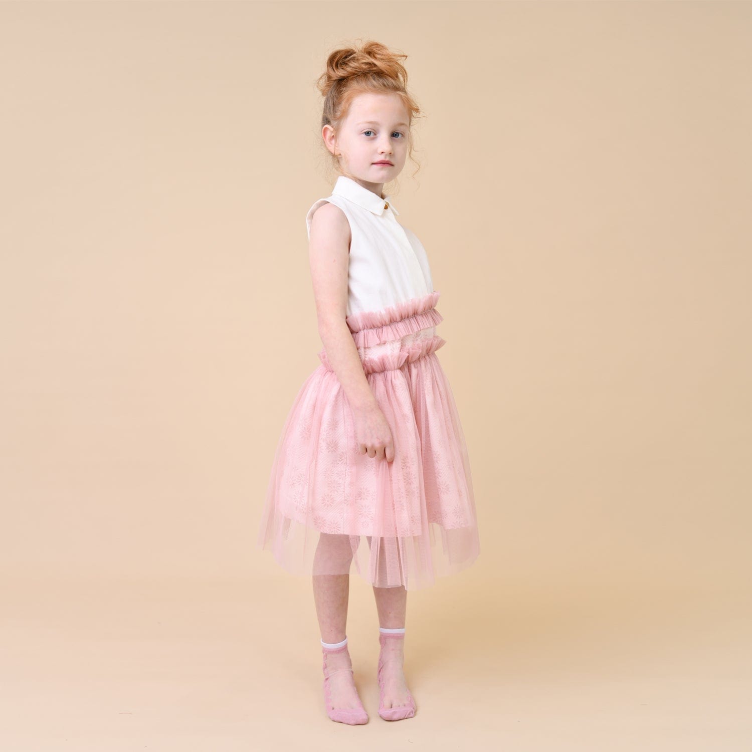 Grace Dress Pink Daisy Jacquard
