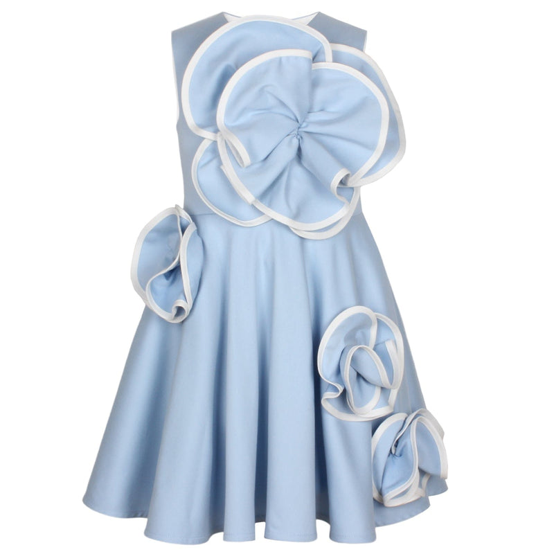 Jacqueline With Flowers Dress Light Blue