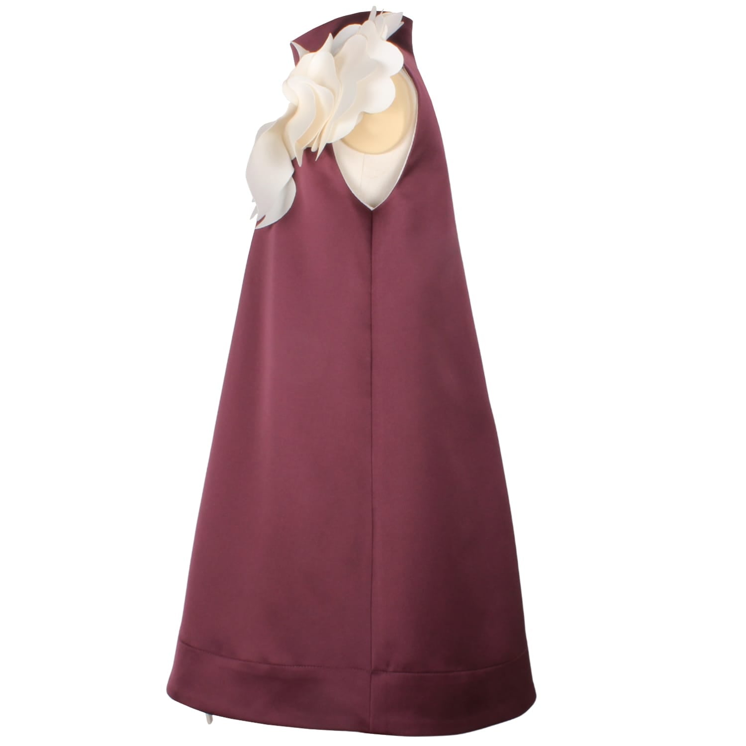Kiss Me Over The Garden Fence Dress Burgundy Satin