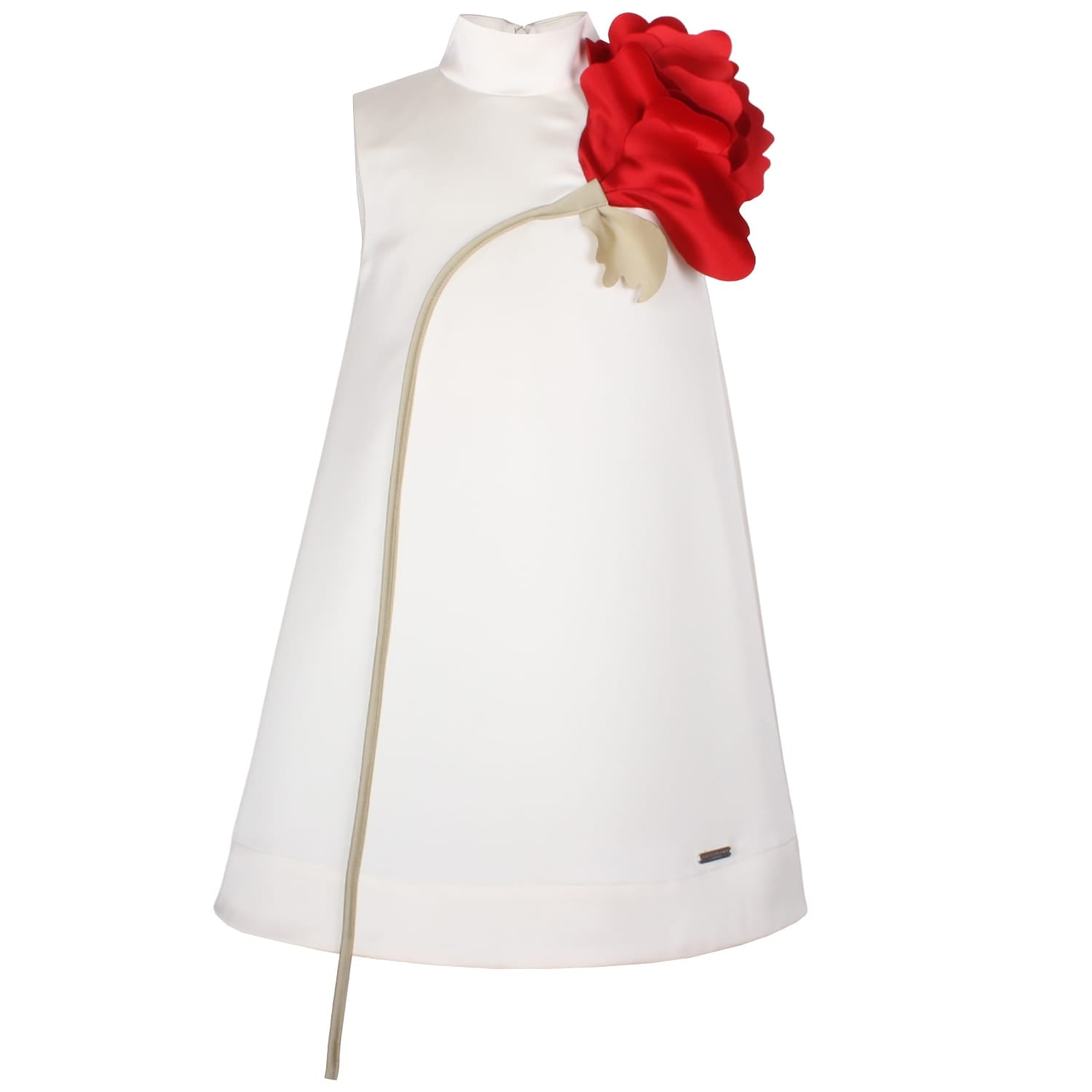 Kiss Me Over The Garden Fence Dress Creme Satin