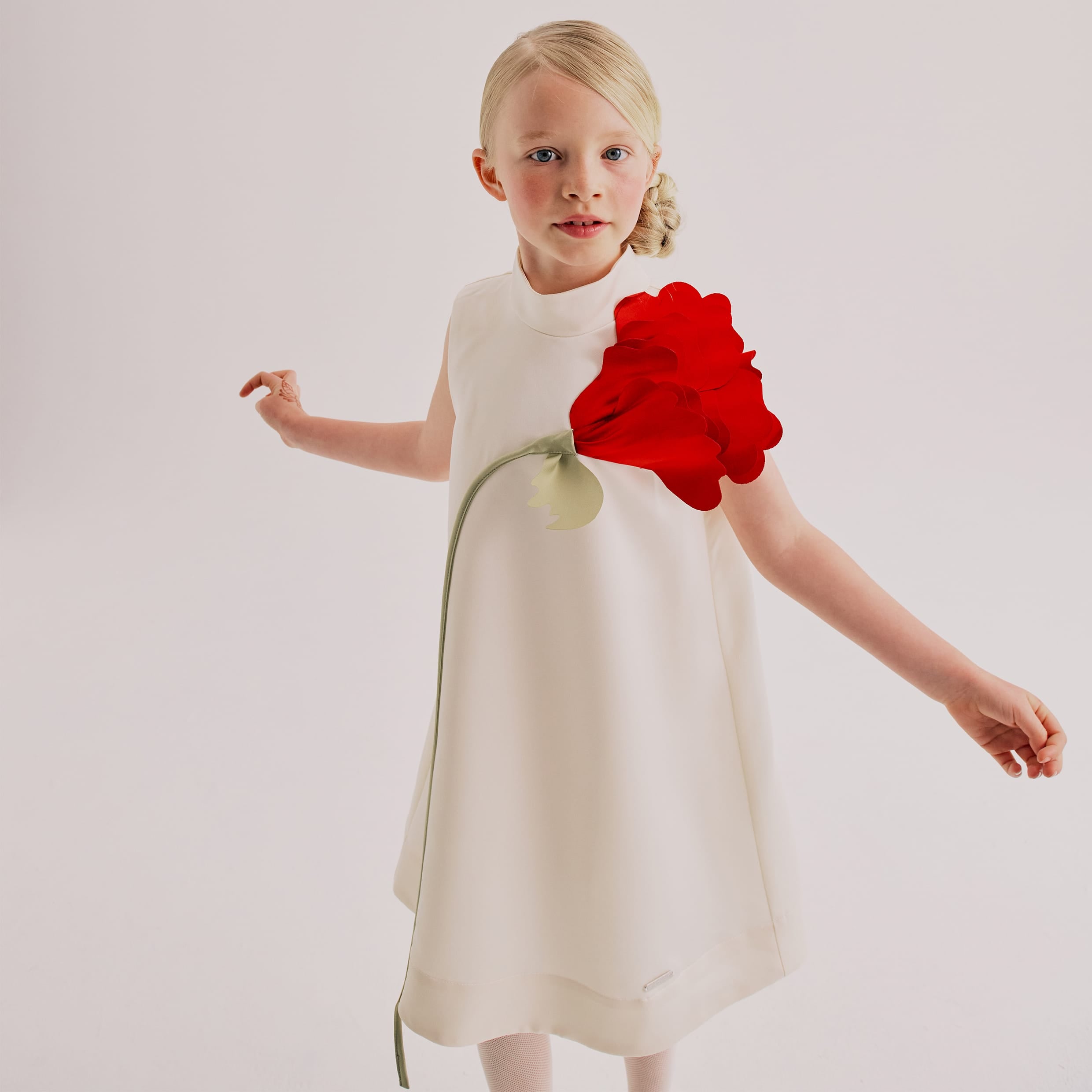 Kiss Me Over The Garden Fence Dress Creme Satin