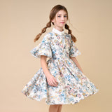 Little Sister Dress Spring Floral Jacquard