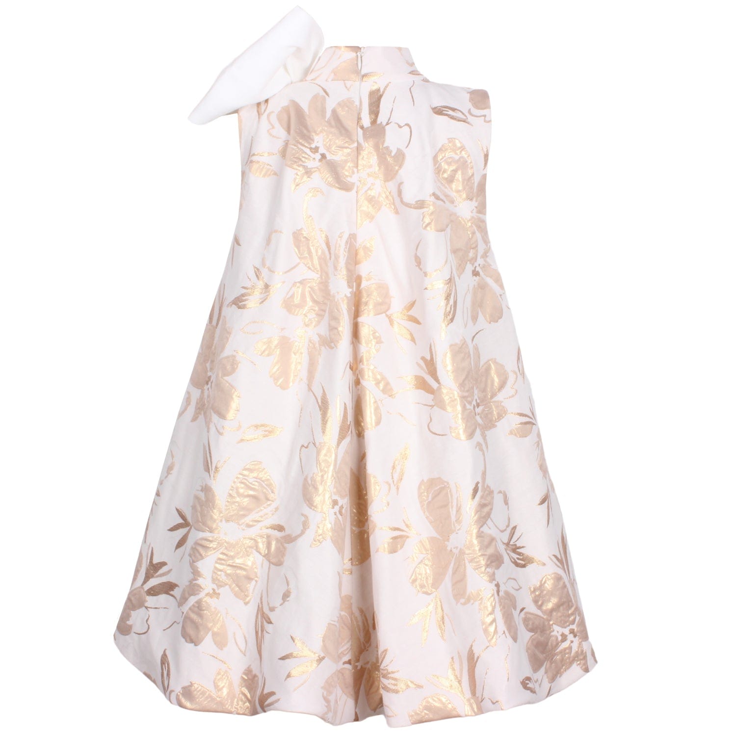Muffin Dress Gold Abstract Floral Jacquard
