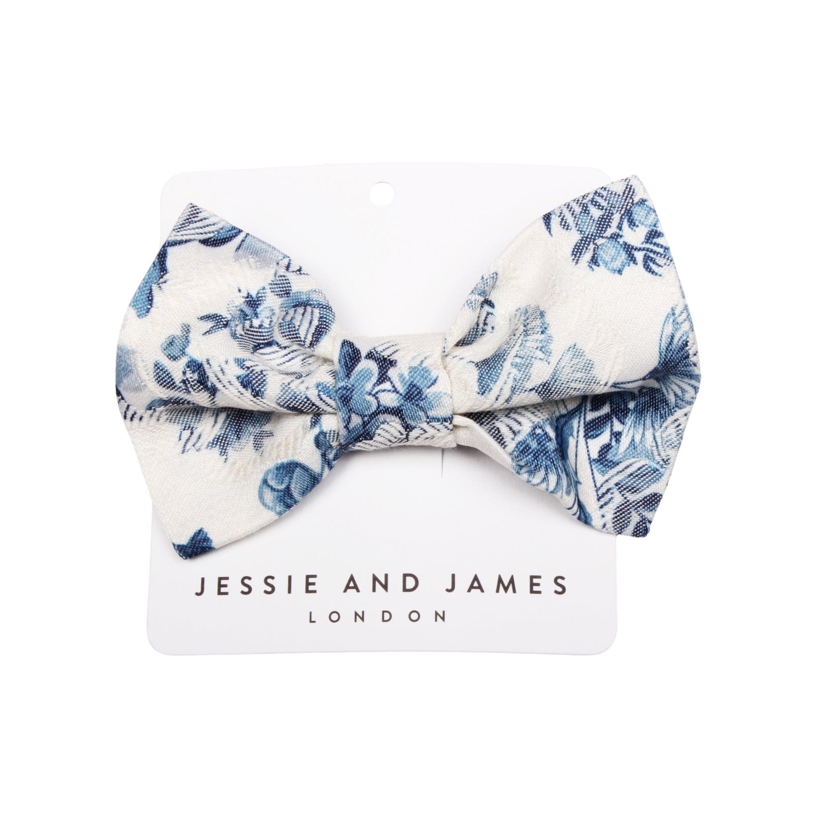 Origami Hair Clip Blue Flower Jacquard