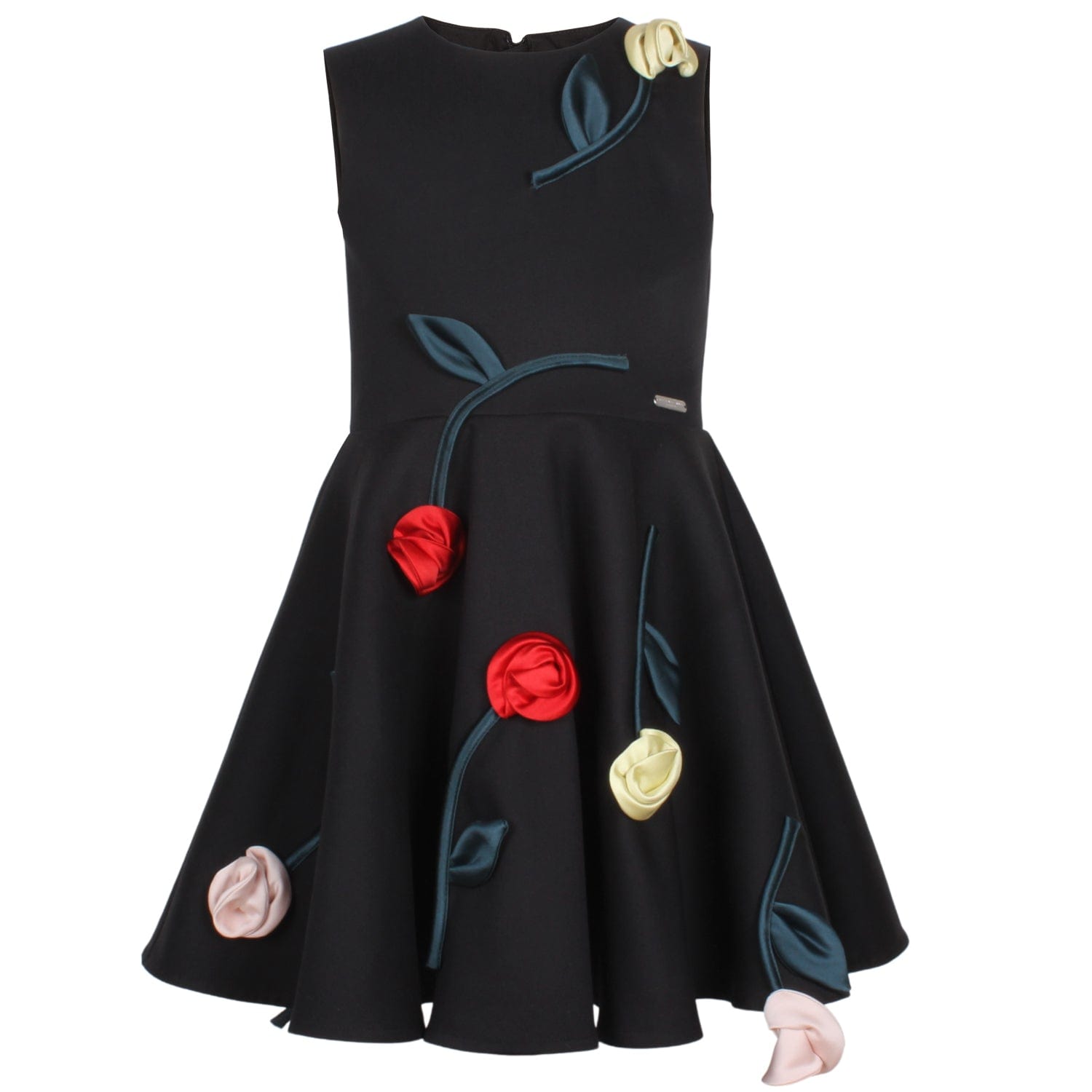 Rain Of Flowers Dress Black