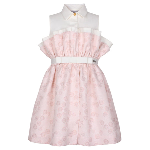 Romana Dress Pink Daisy Jacquard