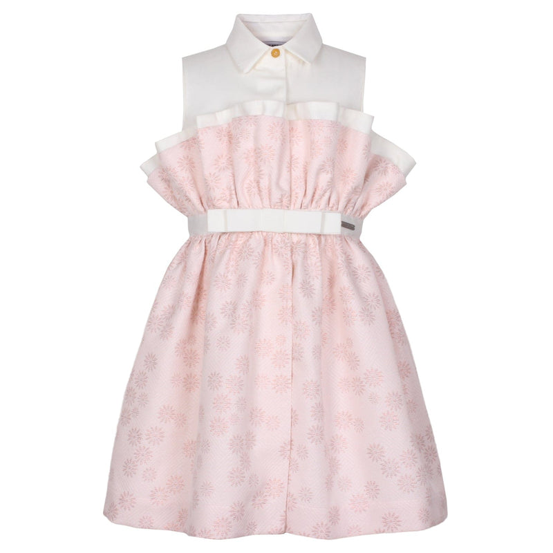 Romana Dress Pink Daisy Jacquard