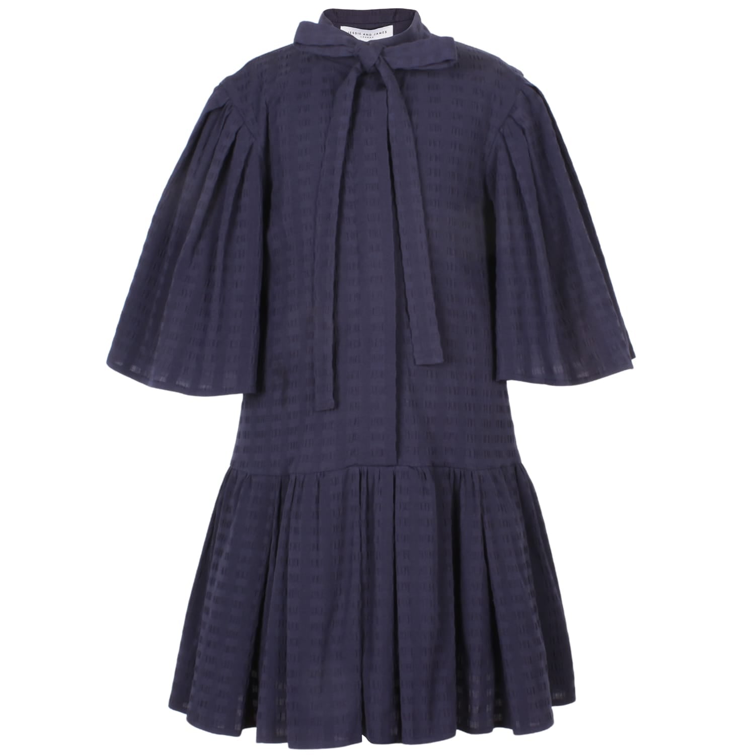 Tiara Dress Navy Squares 6YRS SAMPLE