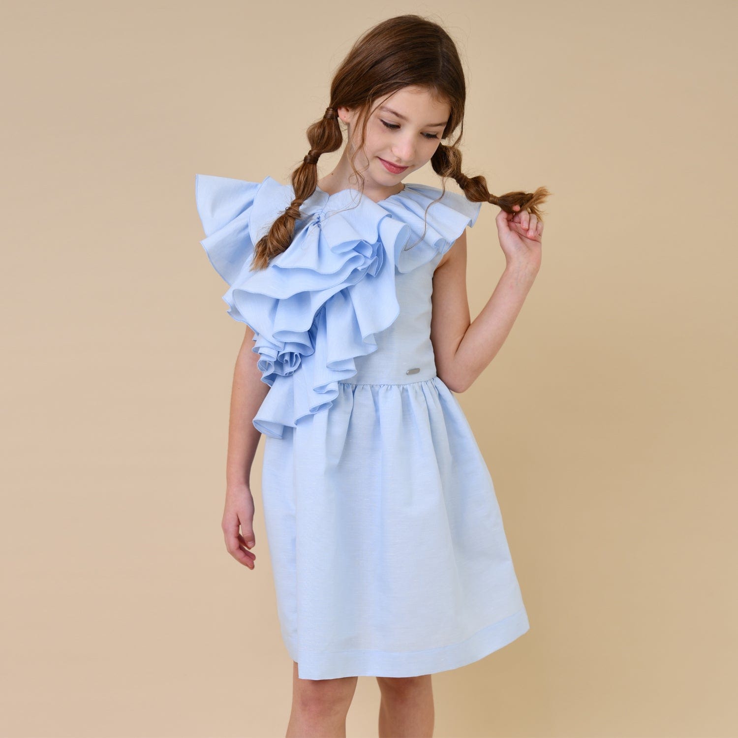 Waterfall Dress Blue Clouds