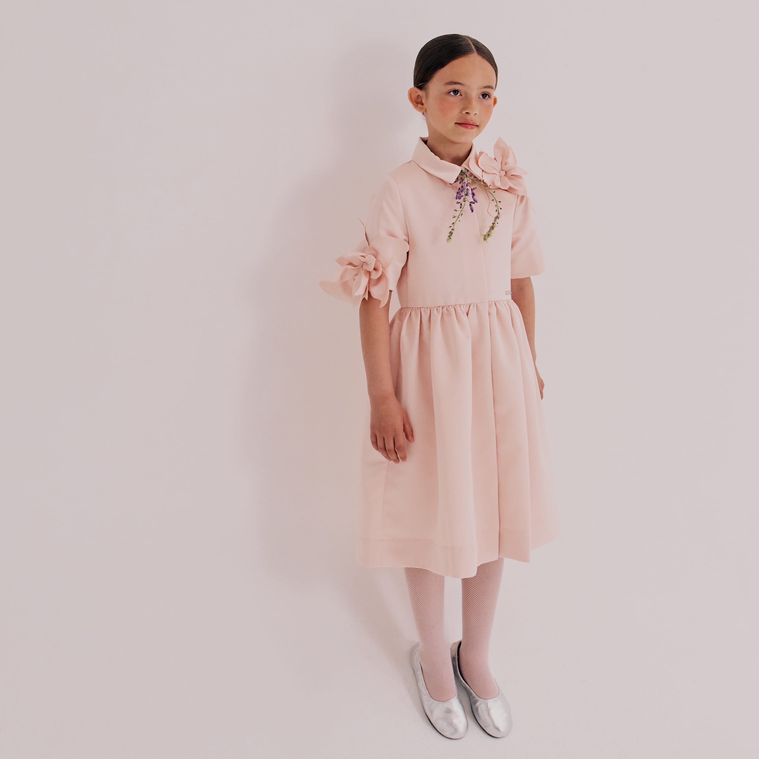 Whisperwing Dress Pink Satin