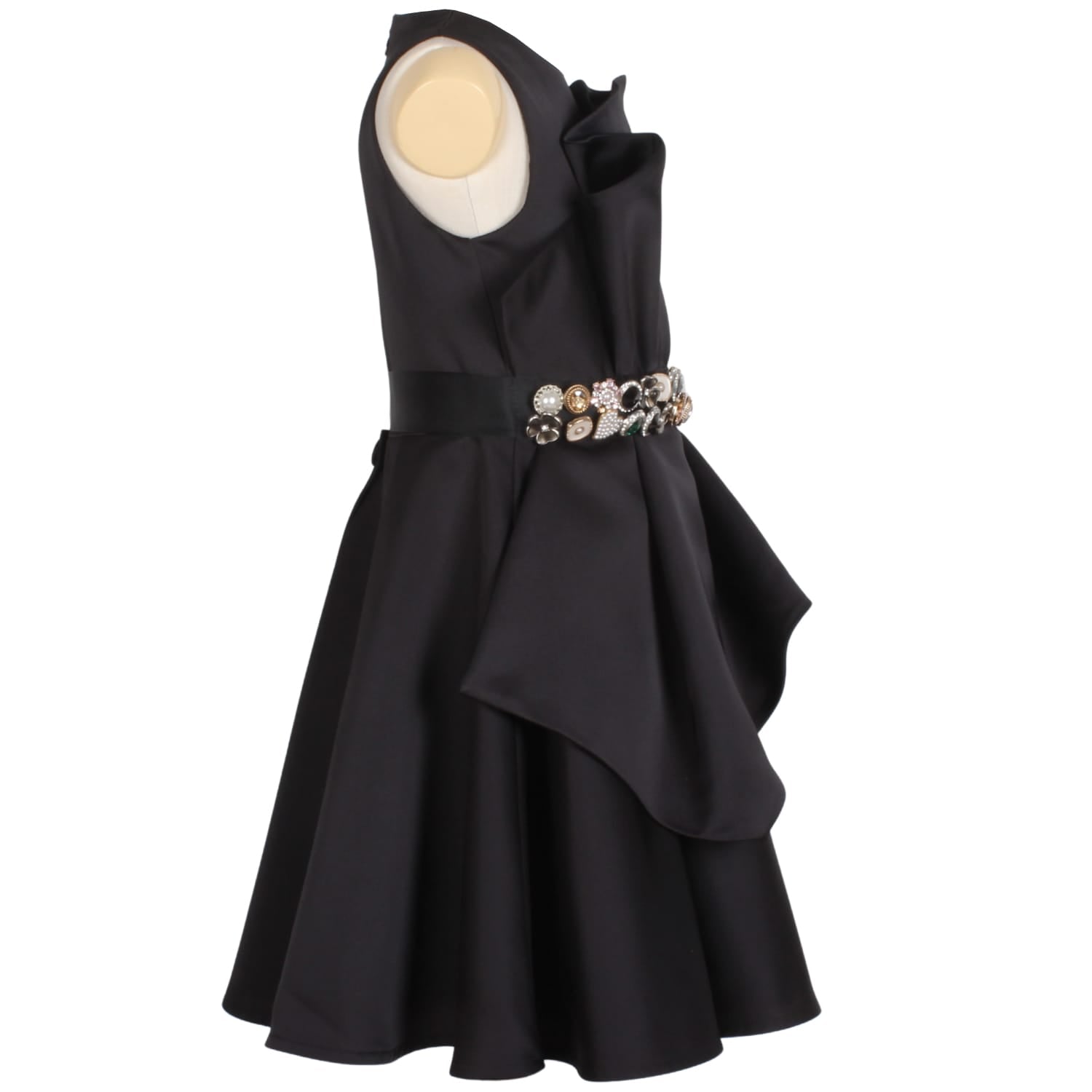 Wind And Dew Dress Black Satin