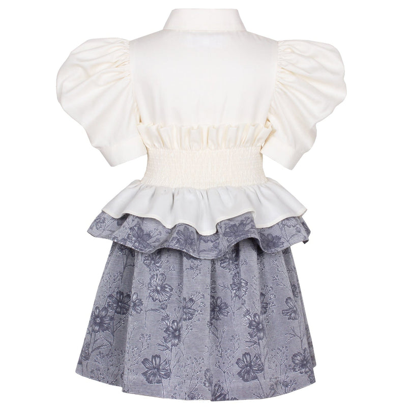 Carolina Dress Grey Flower