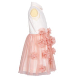 Flounce Tulle Flower Dress Soft Pink