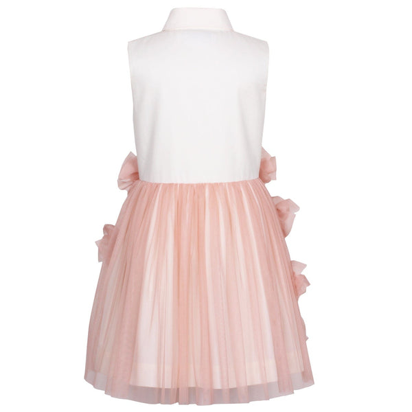 Flounce Tulle Flower Dress Soft Pink