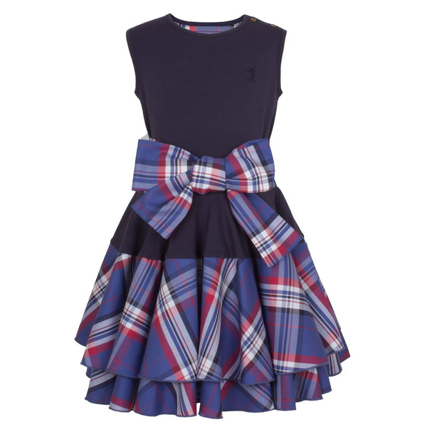 Circle Dress Blue Tartan