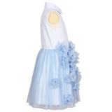 Flounce Tulle Flower Dress Pale Blue
