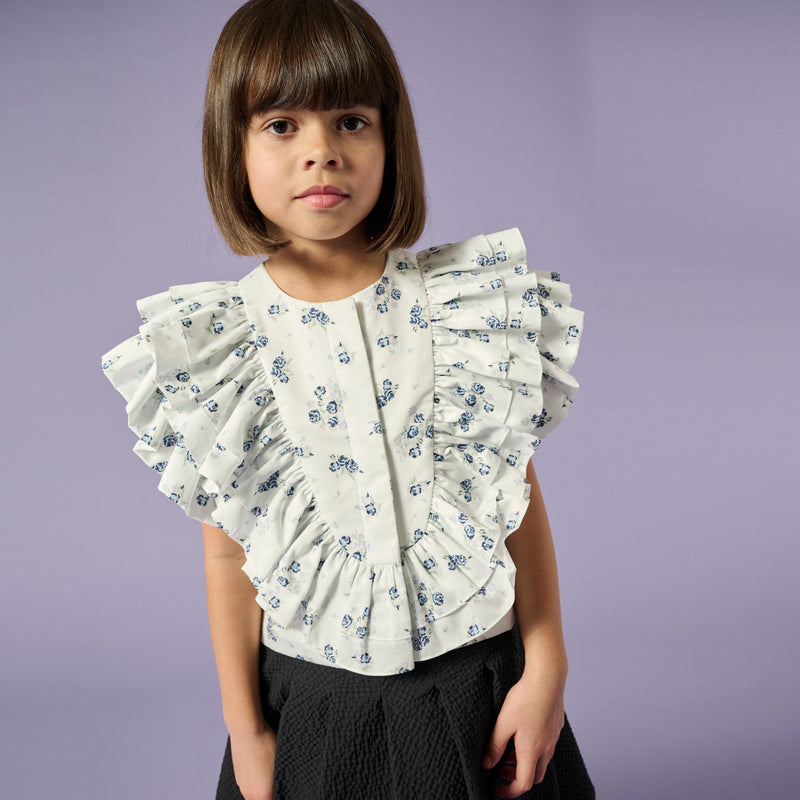 Ruffle Blouse Blue Daisy's