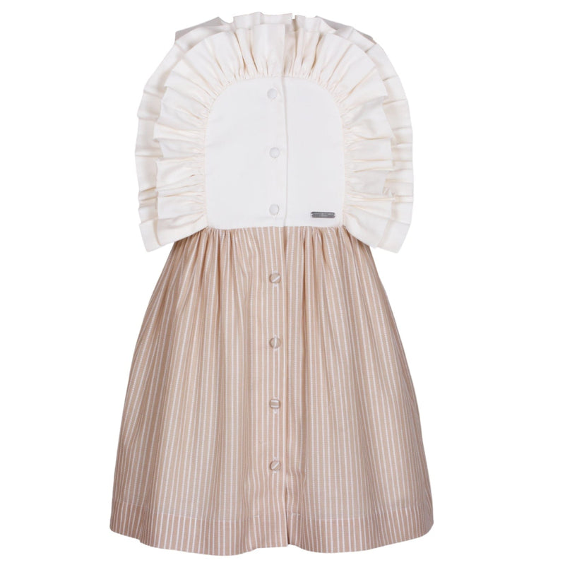 Willow Dress Beige Lace Stripe